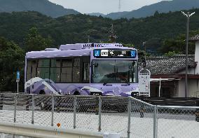 Hidahikosan Line BRT and Hikoboshi Line with repeated bus test runs